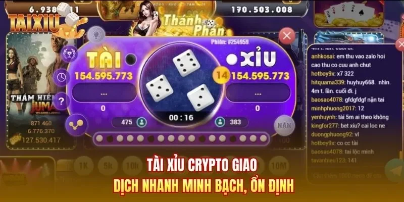 Tài xỉu crypto giao dịch nhanh minh bạch, ổn định